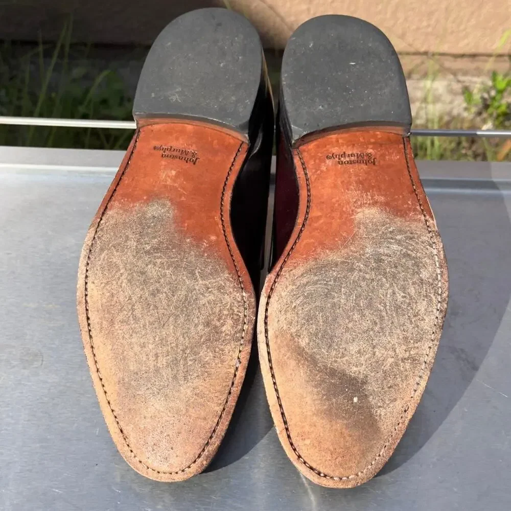 Johnston & Murphy Burgundy Leather Loafers with Tassel - Size 10 1/2 3E